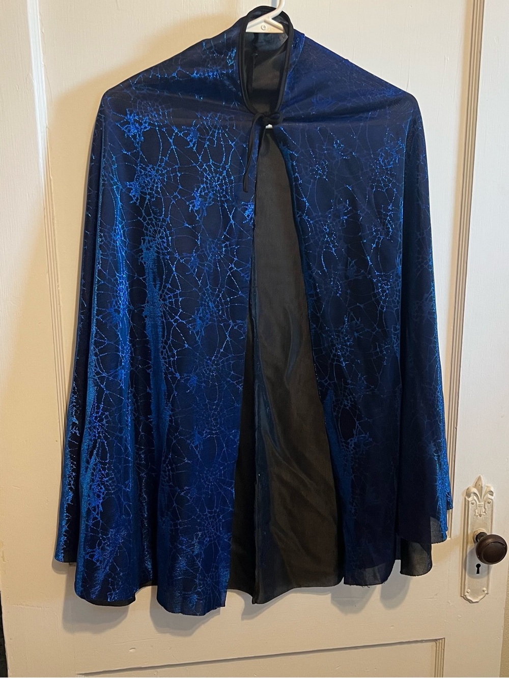 Blue Cape with Spiderweb Pattern